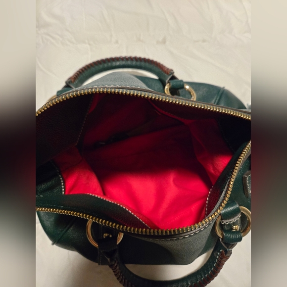 Dooney & Bourke Army Green Pebble Leather Satchel - Picture 10 of 11